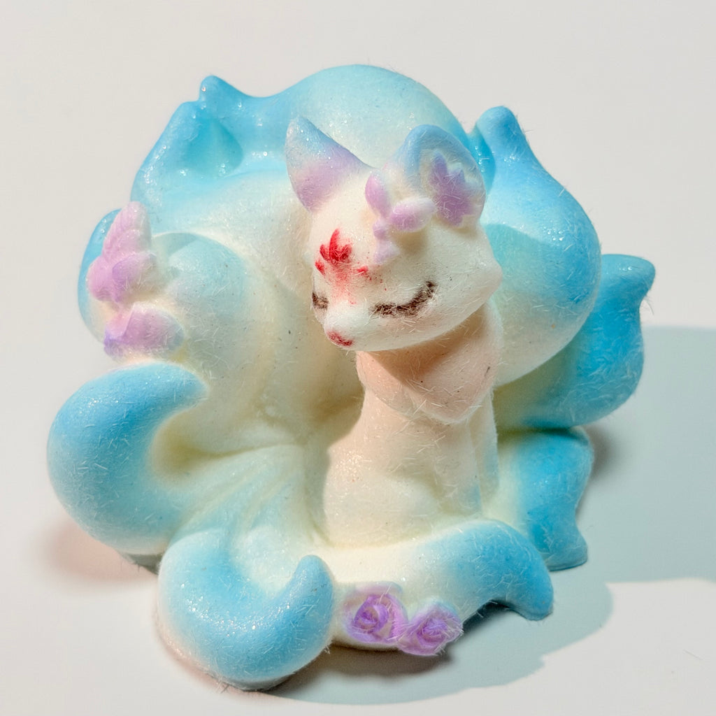 Hand Painted Shan Hai Jing Nine‑tailed Fox Squishy Ancient Chinese Myth Fidget Stress Relief Toy
