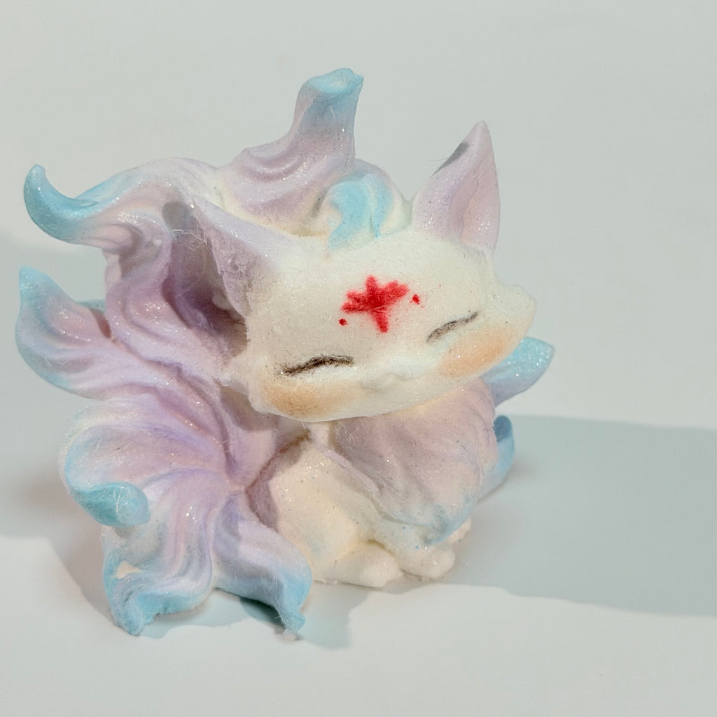 Hand Painted Shan Hai Jing Nine‑tailed Fox Squishy Ancient Chinese Myth Fidget Stress Relief Toy