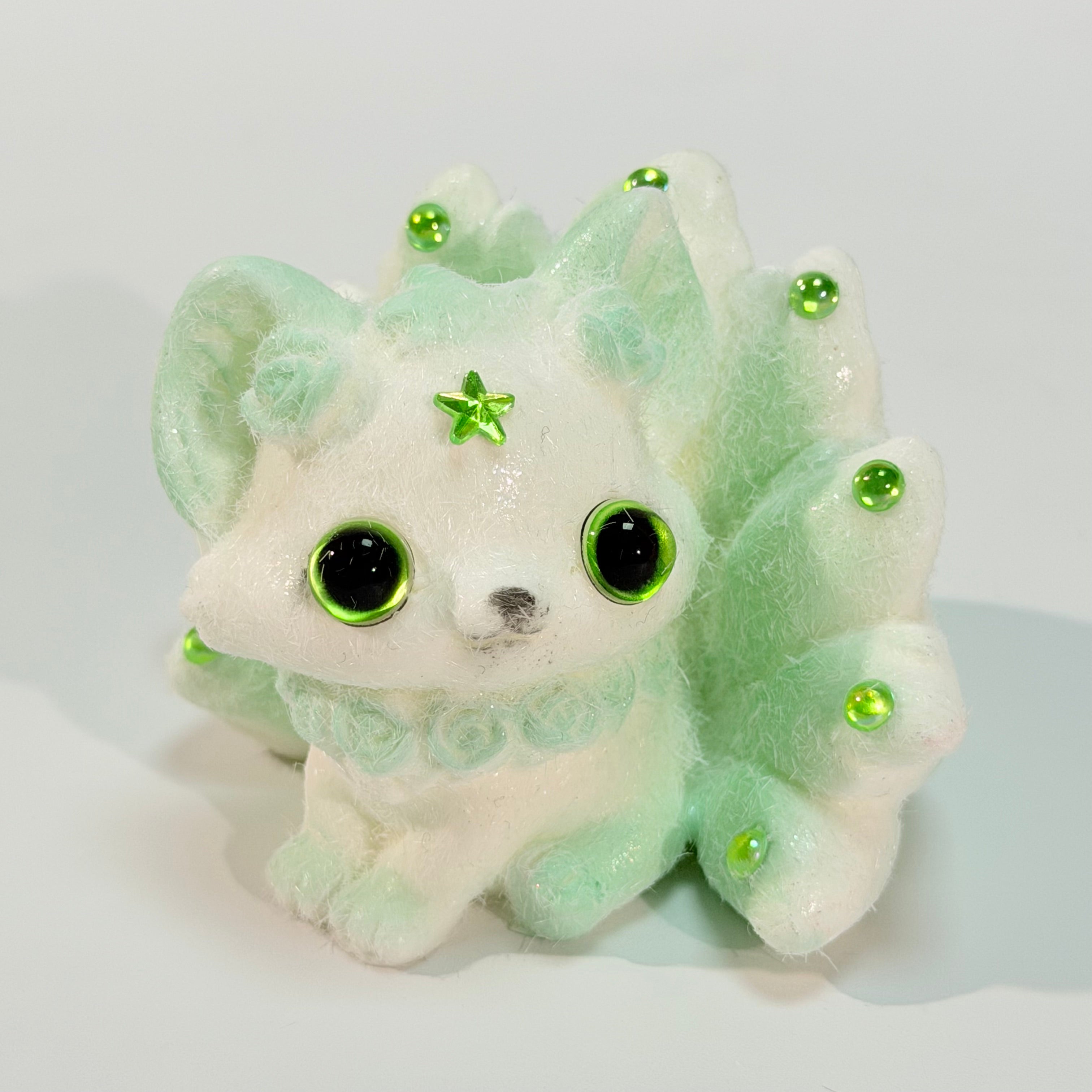 Hand Painted Shan Hai Jing Nine‑tailed Fox Squishy Ancient Chinese Myth Fidget Stress Relief Toy